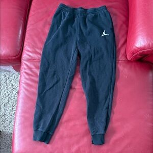Jordan Kids Black Jogger Sweatpants with White Jumpman Logo